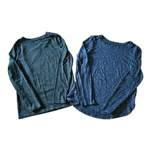 Mudd & Cat & Jack Girls Long Sleeve Tees in Black and Navy with Speckles